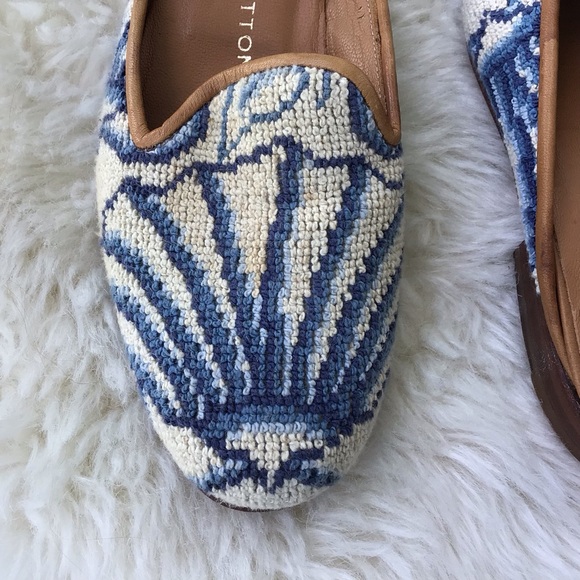 Stubbs & Wootton Palm Beach Embroidered Mules with Shell Motif - Picture 9 of 11